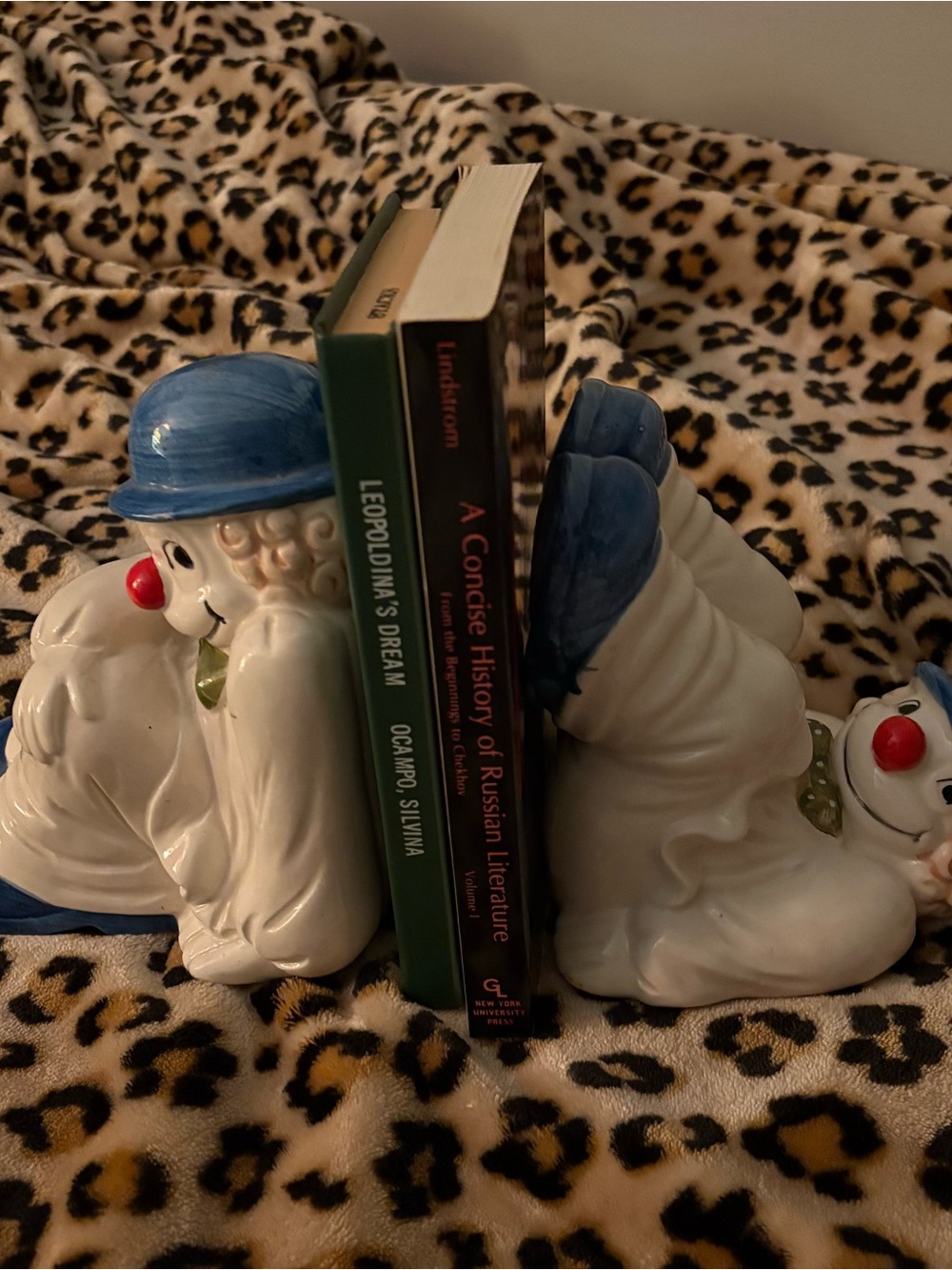 Fitz and Floyd Porcelain Clown Bookends | 1979